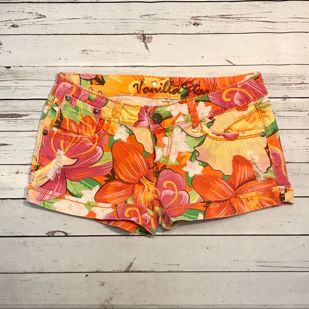 Tropical, colorful, neon summer shorts!